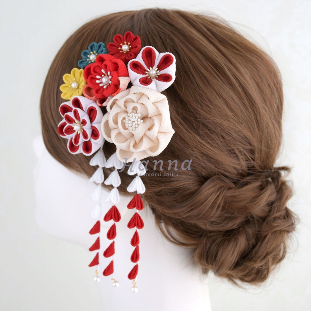 成人式 髪飾り つまみ細工