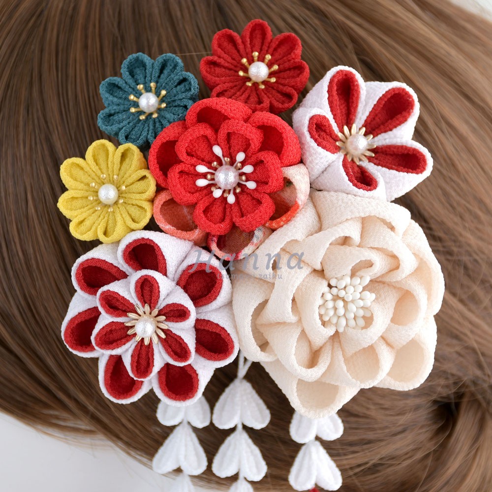 成人式 髪飾り つまみ細工