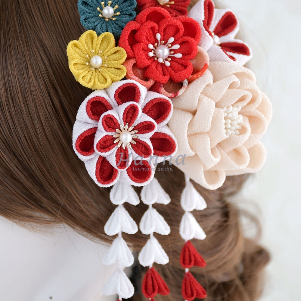 成人式 髪飾り つまみ細工