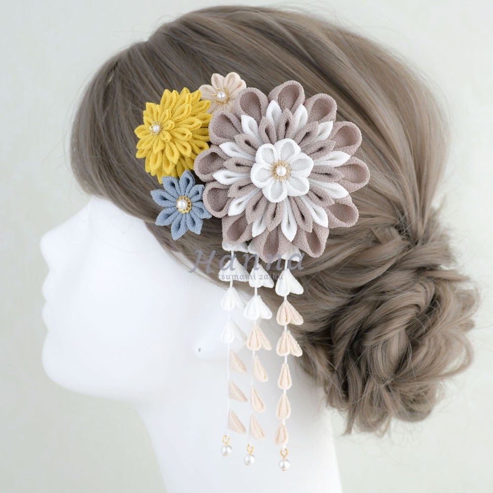 成人式 髪飾り つまみ細工