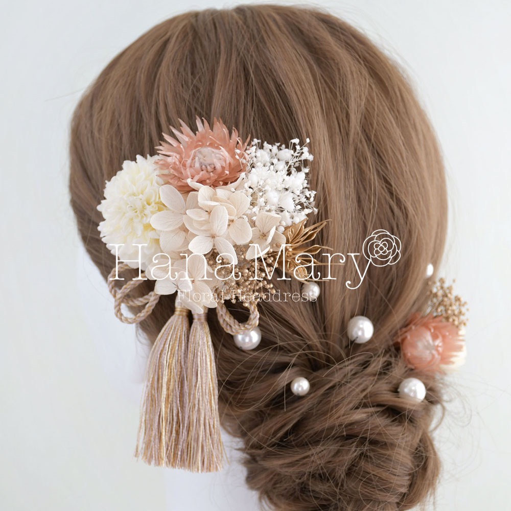 ドライフラワー　成人式 髪飾り 卒業式　結婚式　かすみ草