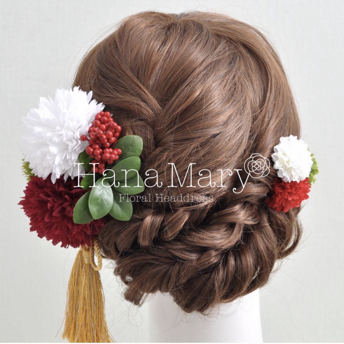 ピンポンマムの髪飾り