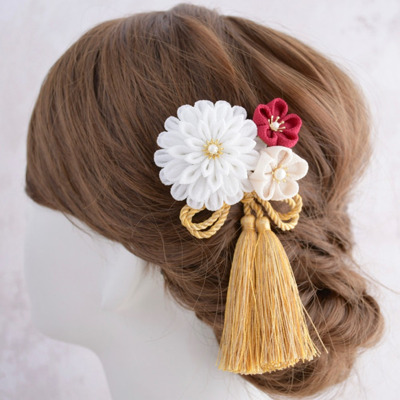 つまみ細工 髪飾り ヘアバンド 楽天市場】＼最大1000円OFFクーポン／ 日本製 ベビー ヘアバンド 鶴 菊