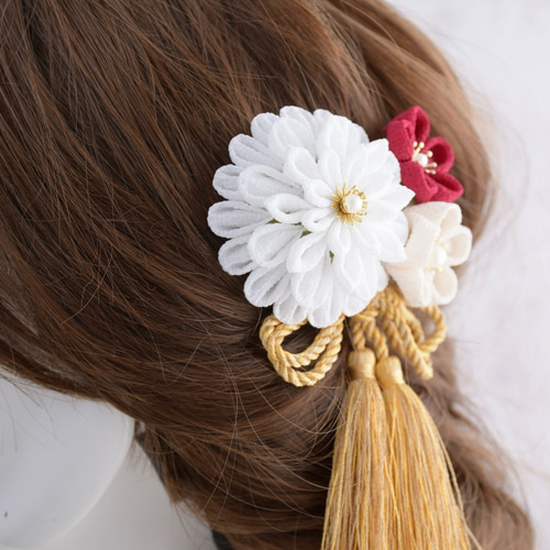 つまみ細工 髪飾り ヘッドドレス（アクセサリー） 卒業式髪飾り 成人式