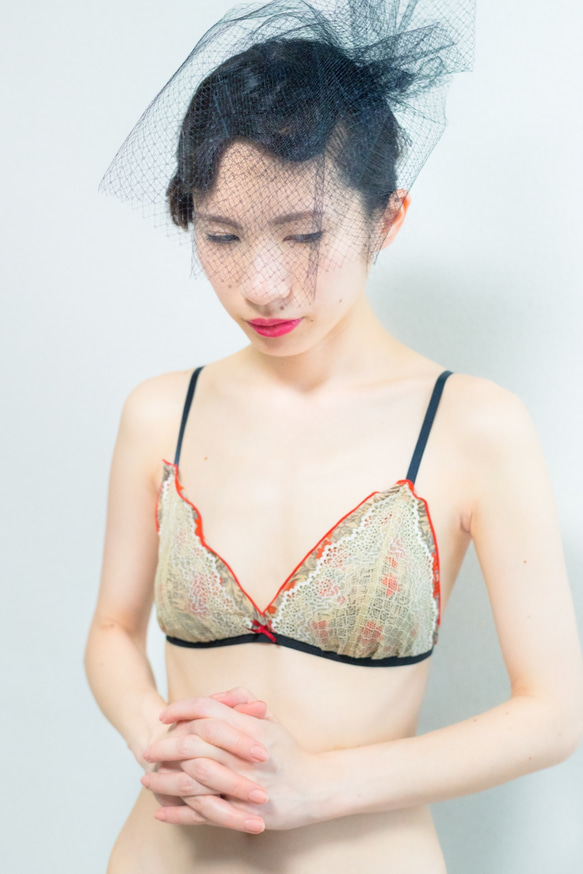 flower chiffon bra 5枚目の画像