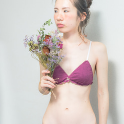 cotton ribknit bra & panties 3枚目の画像