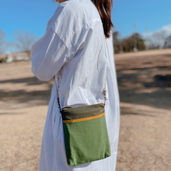 「会津木綿サコッシュ｣ちょっとお出かけ iPad miniもすっぽり入る 5枚目の画像