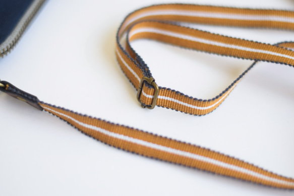 「会津木綿サコッシュ｣ちょっとお出かけ iPad miniもすっぽり入る 4枚目の画像