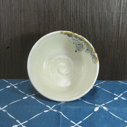 陶器 ご飯茶碗 中　白＋茶色【210308】 3枚目の画像