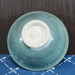 陶器 ご飯茶碗（大） 白濁みどり【210504】 4枚目の画像