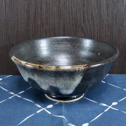 陶器 ご飯茶碗（大） 黒＋白【210503】 1枚目の画像