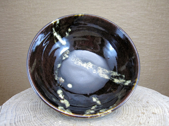 陶器ご飯茶碗（大）黒・白 3枚目の画像