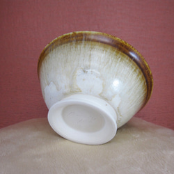 陶器ご飯茶碗（大）茶・白 4枚目の画像