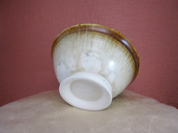 陶器ご飯茶碗（大）茶・白 4枚目の画像