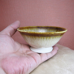陶器ご飯茶碗（大）茶・白 6枚目の画像