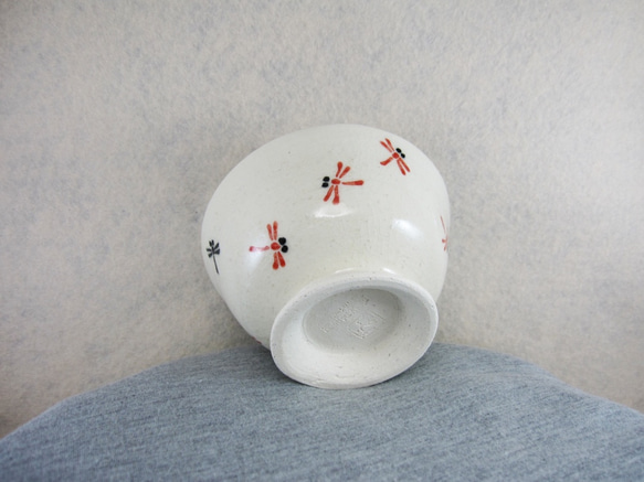 陶器ご飯茶碗（中）赤とんぼ 4枚目の画像