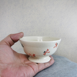 陶器ご飯茶碗（中）赤とんぼ 5枚目の画像
