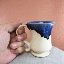 陶器マグカップ・トランジスタ（白＋青） 5枚目の画像