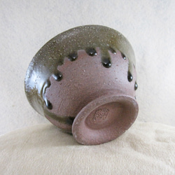陶器ご飯茶碗（やや大）赤土＋ビードロ 4枚目の画像