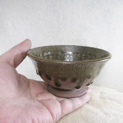 陶器ご飯茶碗（やや大）赤土＋ビードロ 5枚目の画像
