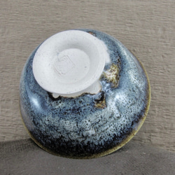 ひとくち茶碗　朝鮮唐津風 青黒・白 3枚目の画像