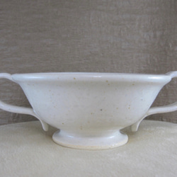 陶器 両手スープマグ（藁白釉） 2枚目の画像