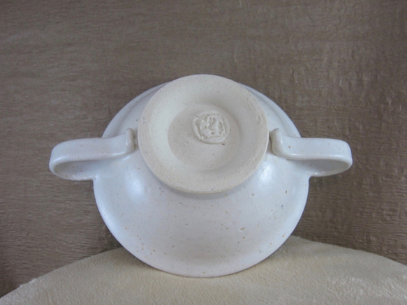 陶器 両手スープマグ（藁白釉） 5枚目の画像