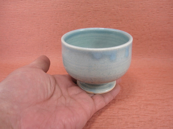 陶器 高台植木鉢 トルコ釉お椀型 【190411】 一輪挿し・花瓶・花器 ば