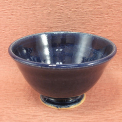 陶器ご飯茶碗（中）ルリ釉　【190424】 2枚目の画像