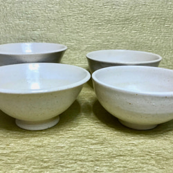 【N様オーダー作品】ご飯茶碗 藁白釉４点セット 2枚目の画像