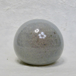 陶器 マイクロ一輪挿し 球型　青灰釉【190810】 3枚目の画像