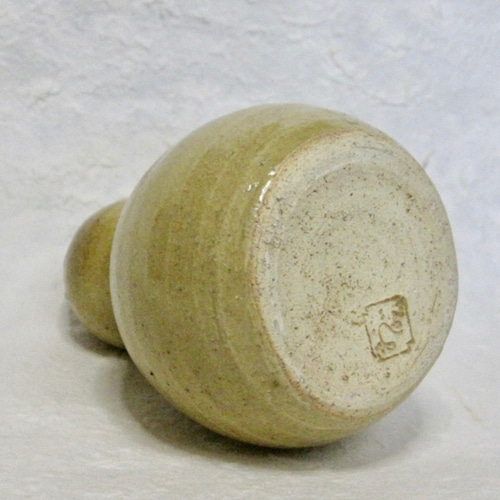 陶器 一輪挿し 直ひょうたん型 黄・こげ茶【190804】 一輪挿し・花瓶