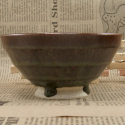 陶器ご飯茶碗（やや大）鉄赤色　【200104】 2枚目の画像