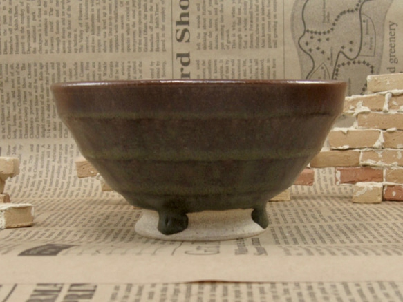 陶器ご飯茶碗（やや大）鉄赤色　【200104】 2枚目の画像