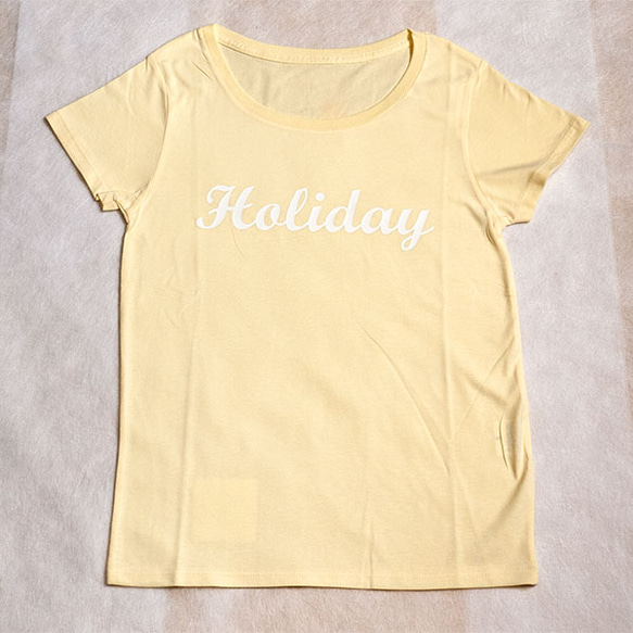 ♣︎レディースTシャツ[holiday] ホリディ ホワイト版 2枚目の画像