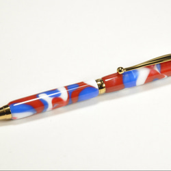 【受注販売】　アクリルで作ったボールペン　赤青白 1枚目の画像