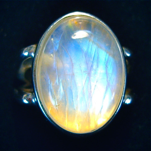 レインボームーンストーン オーバル カボション シルバー ボリューム