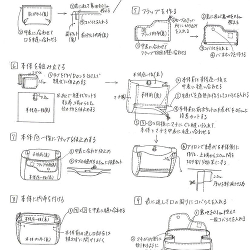 フラップポーチ型紙 型紙 JFOA 通販｜Creema(クリーマ) 12164128