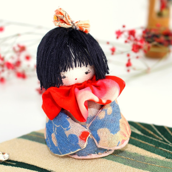 アンティークの布で作ったお人形 布人形 女の子＜ブロンド＞AkoDoll#16-019 | iichi 日々の暮らし