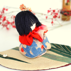 和布人形 木の葉の姫 人形 置物 飾り物 着物 古布 正絹 ちりめん ひめ⑤ 3枚目の画像