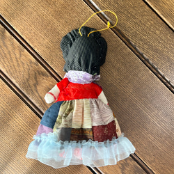 レトロな文化人形　紫リボン　和布人形　古布ドール　キュート人形 4枚目の画像