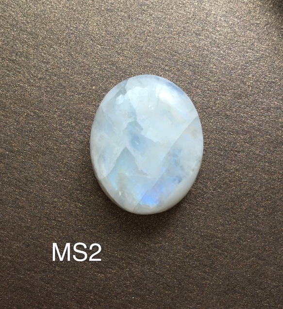 ムーンストーン ホワイトラブラドライト White Labradorite ルース カボション MS2 3枚目の画像