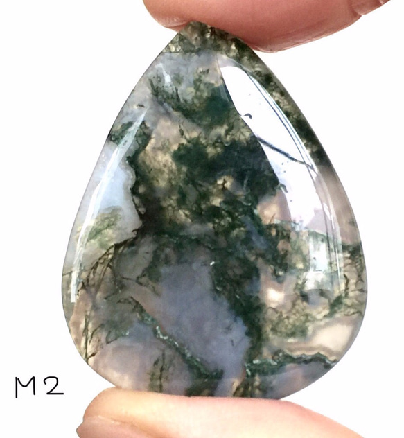 モスアゲート Moss Agate 苔瑪瑙(こけめのう) ルース カボション M2