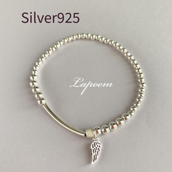 【KarenSilver】チャームブレスレット 3連 シルバー925 B6 シルバー925 羽チャームブレスレット ブレスレット Lapoem 通販