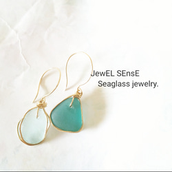 Seaglass jewelry pierce 1枚目の画像