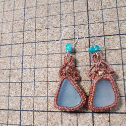 seaglass × macrame pierce 4枚目の画像