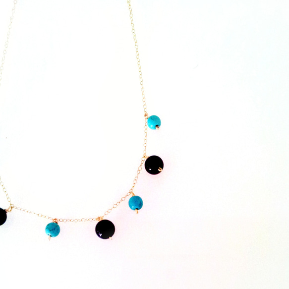 turquoise × onyx necklace 第1張的照片