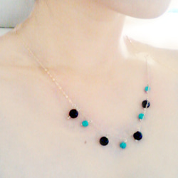 turquoise × onyx necklace 第2張的照片