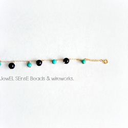 turquoise × onyx necklace 第3張的照片