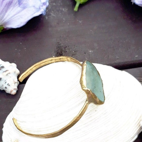 brass bangle -seaglass blue- 3枚目の画像